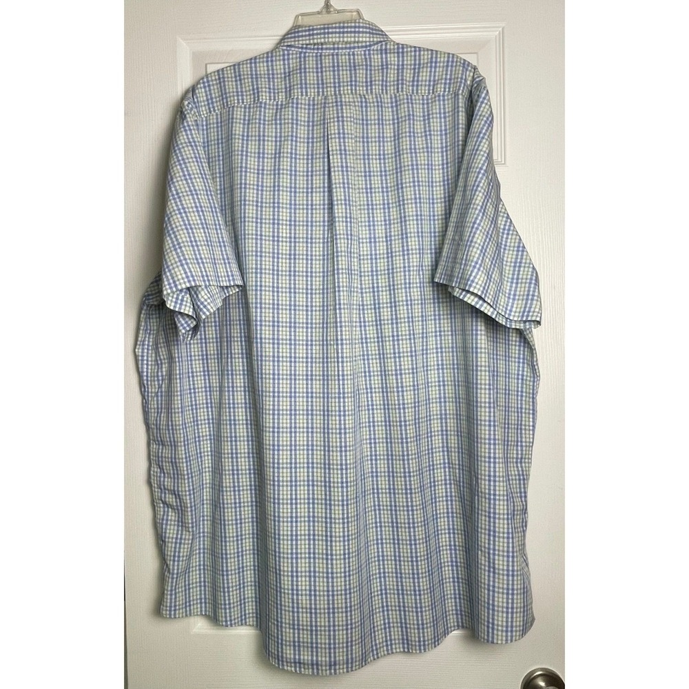 L.L.Bean Mens‎ XXL Tall Wrinkle Resistant Short Sleeve Plaid Button Down Shirt - Picture 3 of 8